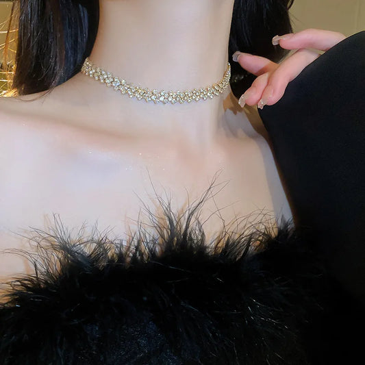Minimalist Full Diamond Choker Necklace